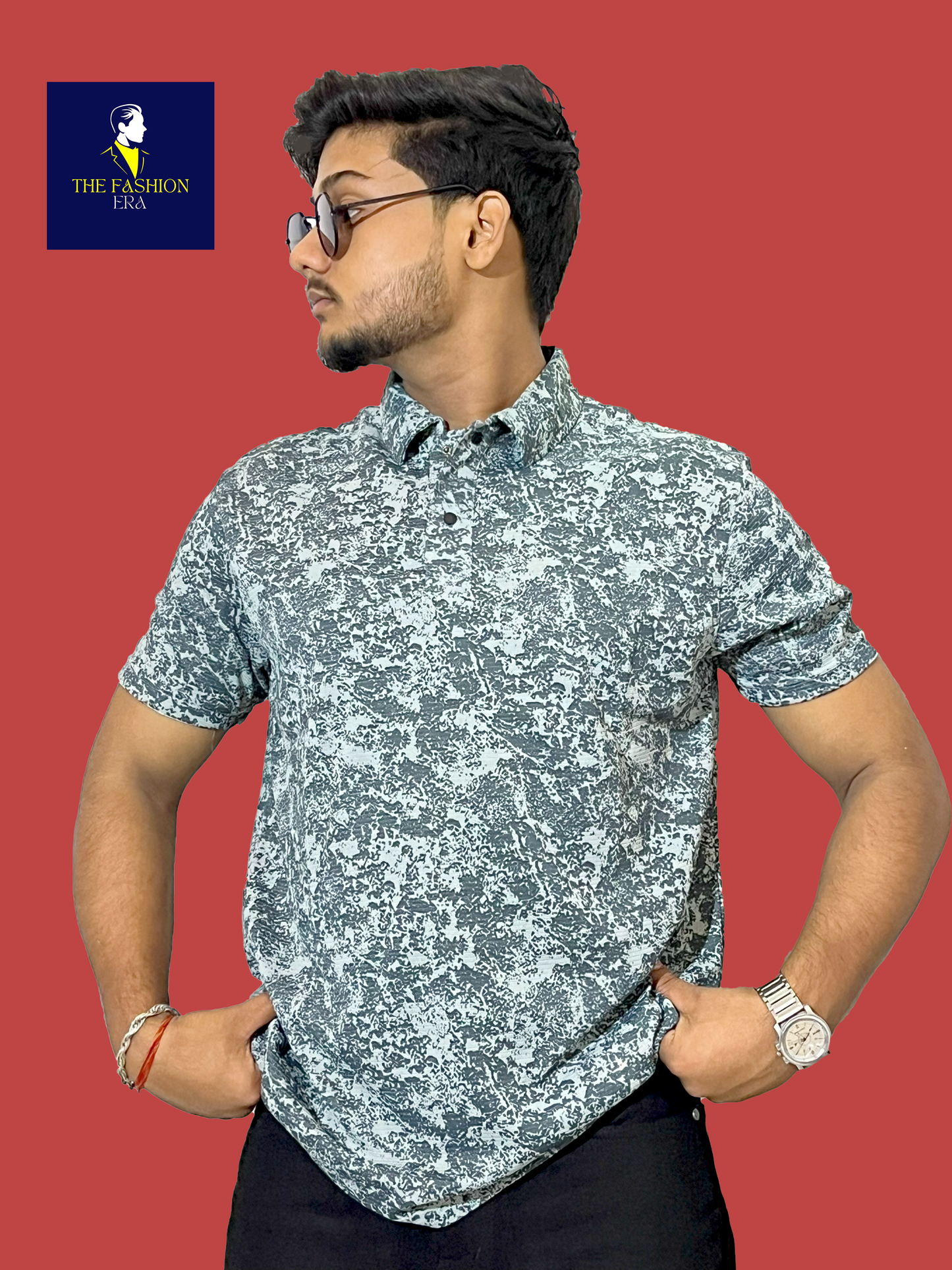 H&M Pure Cotton Oversized Loose Baggy Fit Drop Shoulder Round Neck  Printed Half Sleeves T-Shirt for Men