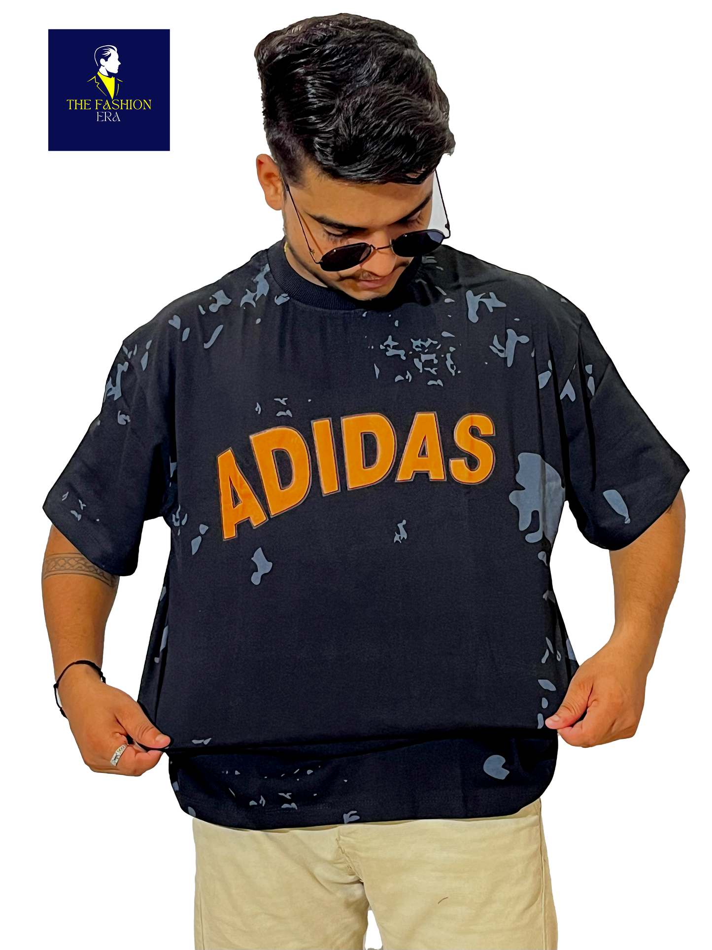 ADIDAS Men's Graphic Print Oversized Fit T-Shirt