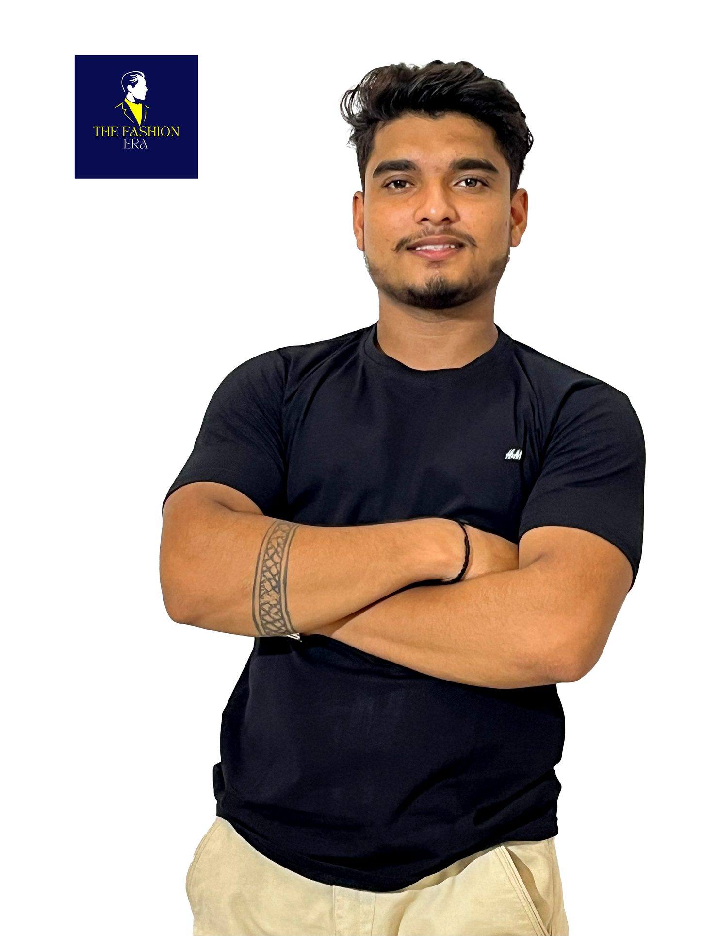 H&m  Solid Men's Round Neck Cotton Blend Half Sleeve Regular Fit T-Shirts