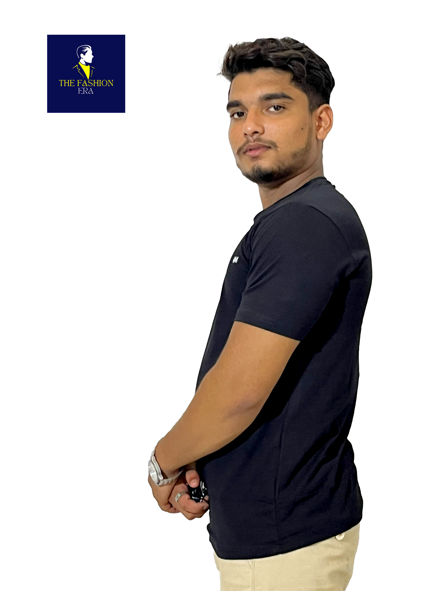 H&m  Solid Men's Round Neck Cotton Blend Half Sleeve Regular Fit T-Shirts