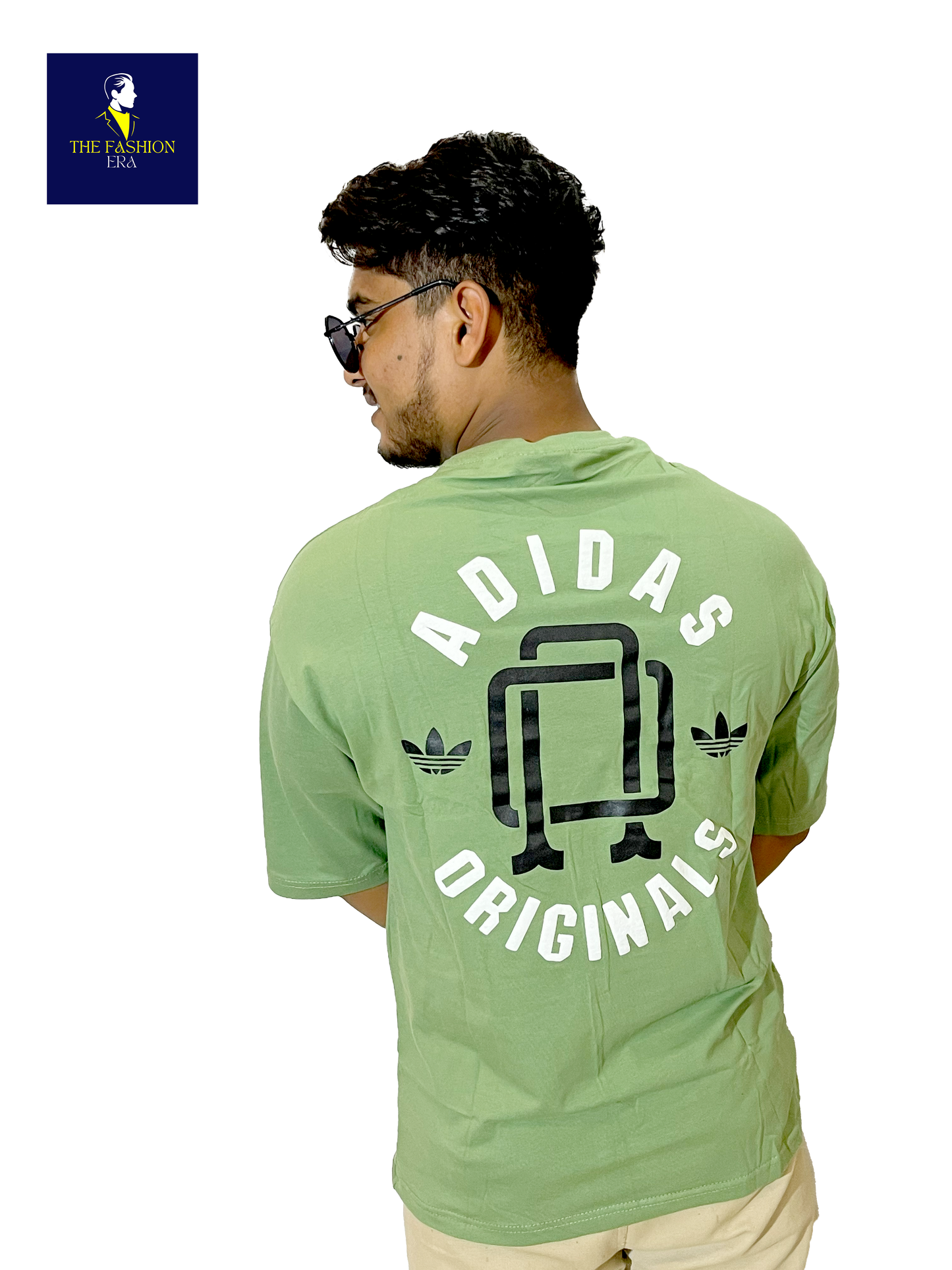 ADIDAS Half Sleeve Oversized Tshirt for Men, Round Neck Cottonblend Drop Shoulder Printed T-Shirt