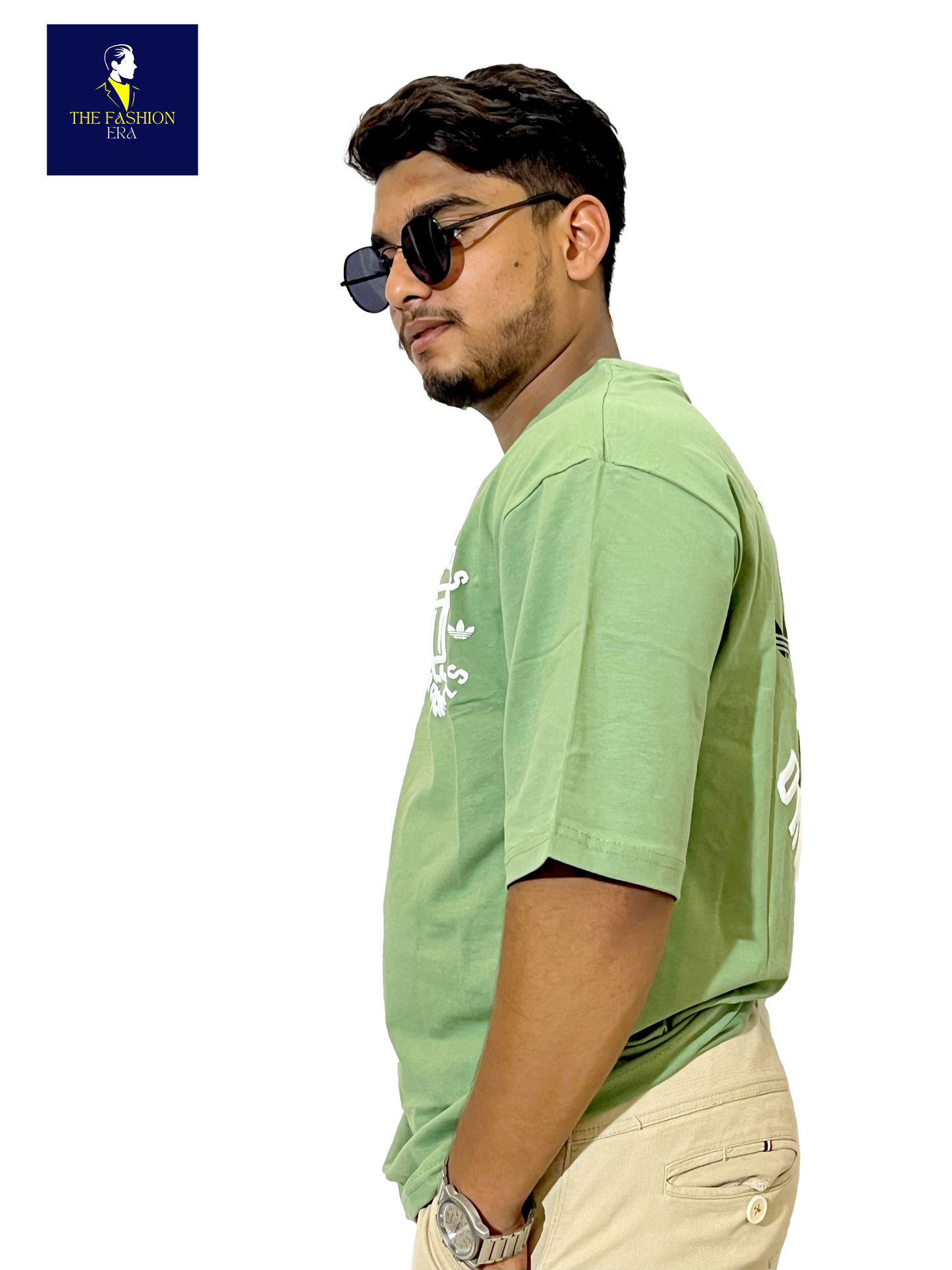 ADIDAS Half Sleeve Oversized Tshirt for Men, Round Neck Cottonblend Drop Shoulder Printed T-Shirt