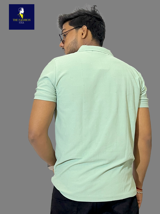 H&M Men's Texture Stylish Half Sleeve Casual T-Shirt – Plain & Trendy