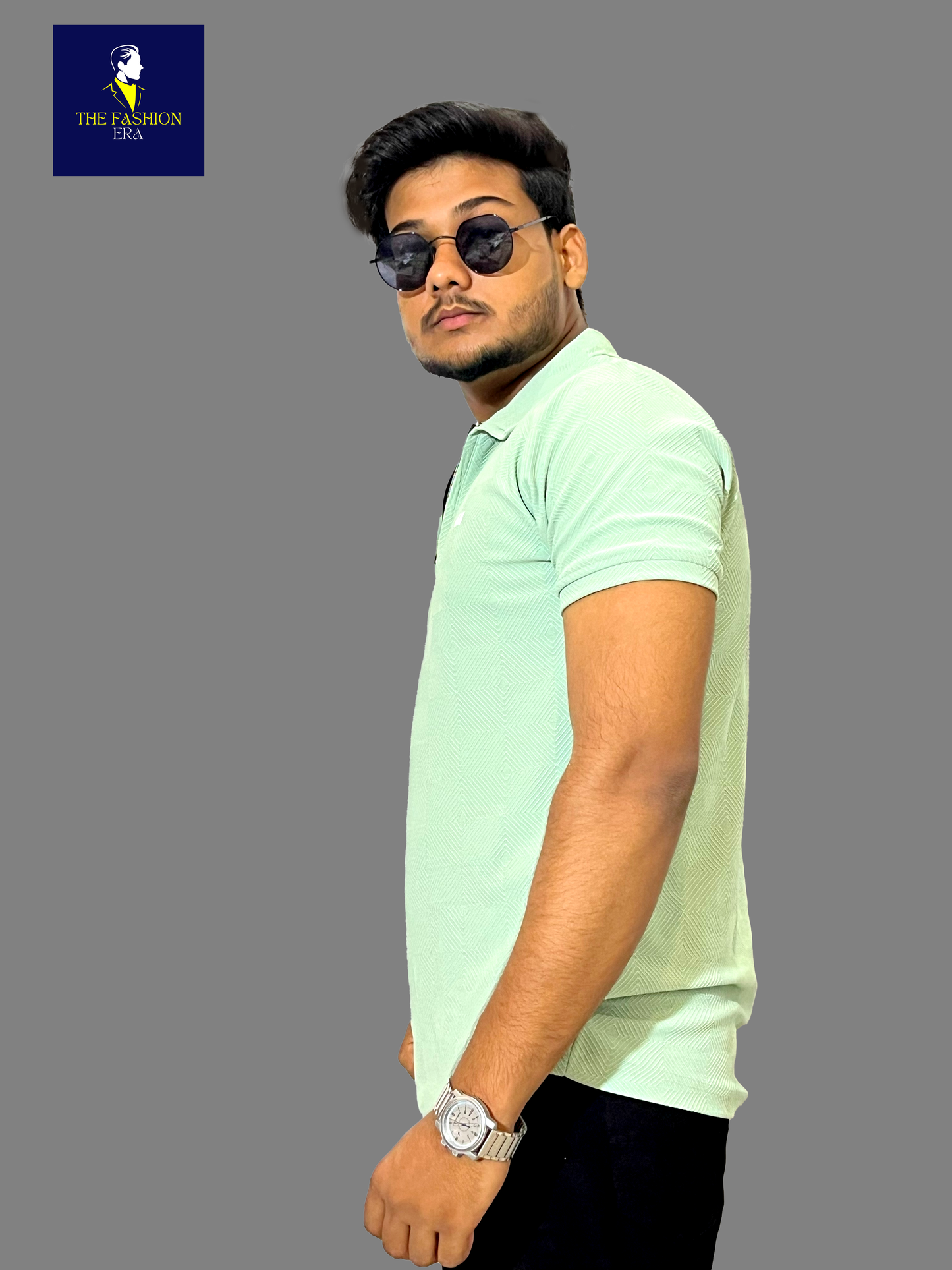 H&M Men's Texture Stylish Half Sleeve Casual T-Shirt – Plain & Trendy