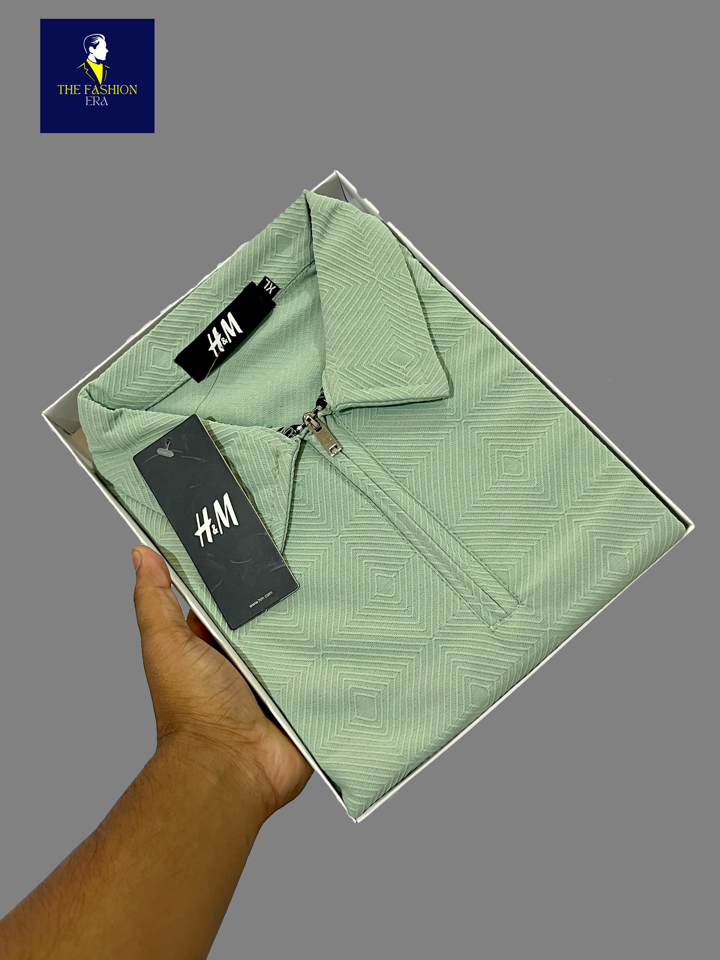 H&M Men's Texture Stylish Half Sleeve Casual T-Shirt – Plain & Trendy