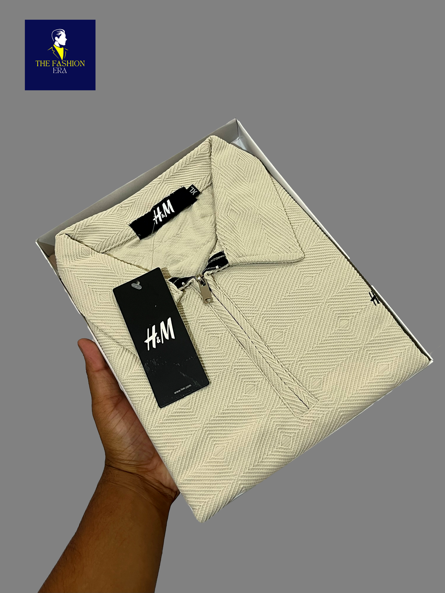 H&M Men's Texture Stylish Half Sleeve Casual T-Shirt – Plain & Trendy