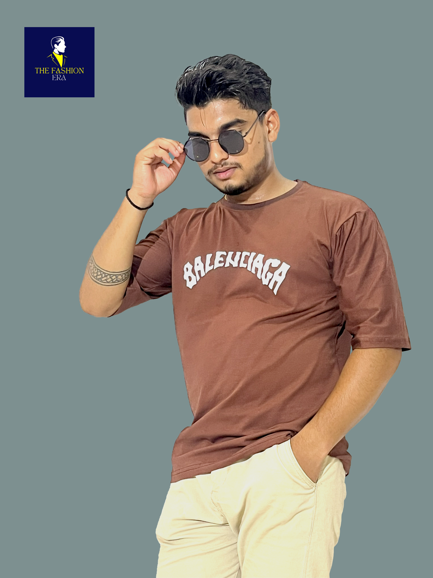 YONGER Mens Oversize Half Sleeve Cotton Blend Tshirt | Tshirt for Man