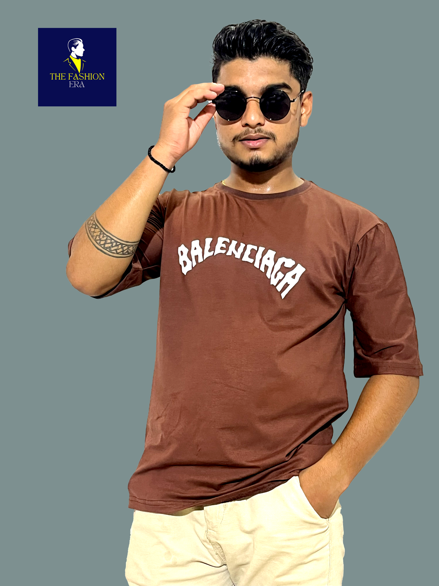 YONGER Mens Oversize Half Sleeve Cotton Blend Tshirt | Tshirt for Man